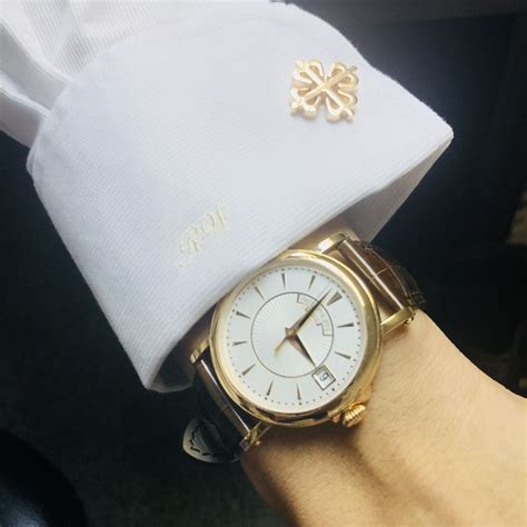 patek philippe gold calatrava cuff links for sale|Patek Philippe cufflink.